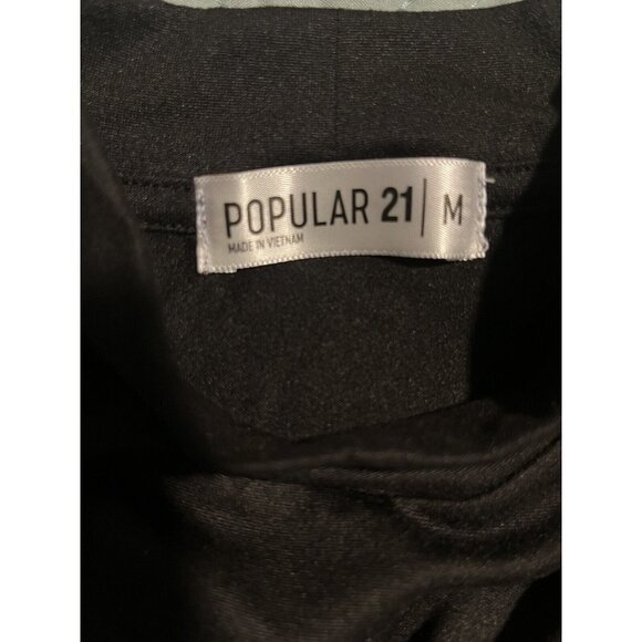 Popular21 Black Knit Bodysuit Top Medium - Picture 7 of 9
